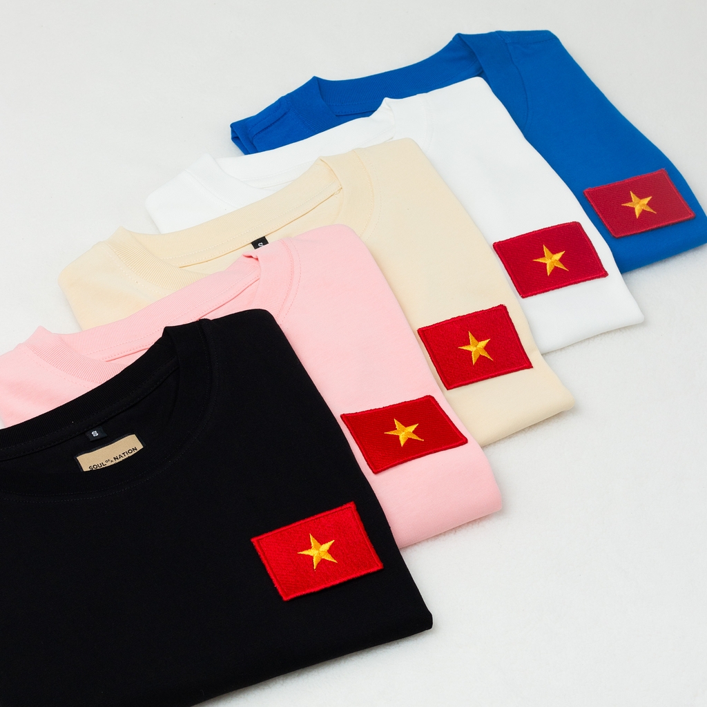Áo Thun - Patch Thêu Lá Cờ Việt Nam