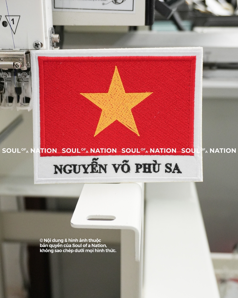 Patch thêu hình chữ nhật Nguyễn Võ Phù Sa mẫu 2 theo yêu cầu