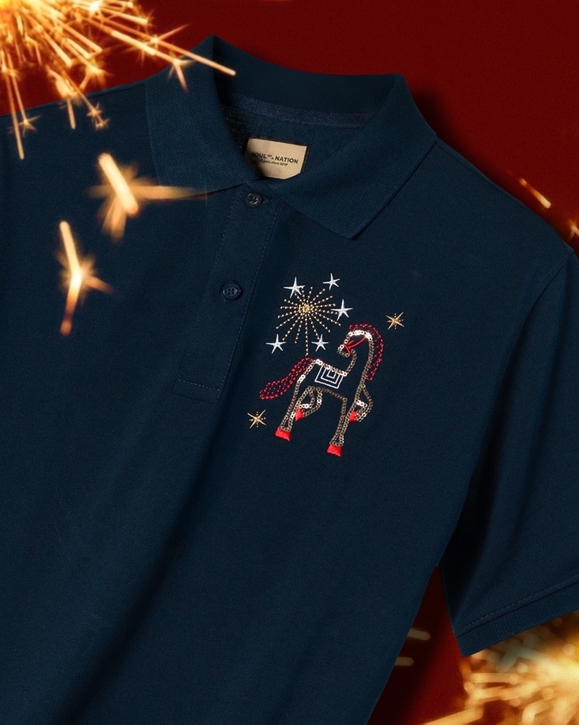 Áo Polo - Thêu Bính Ngọ Phồn Hoa