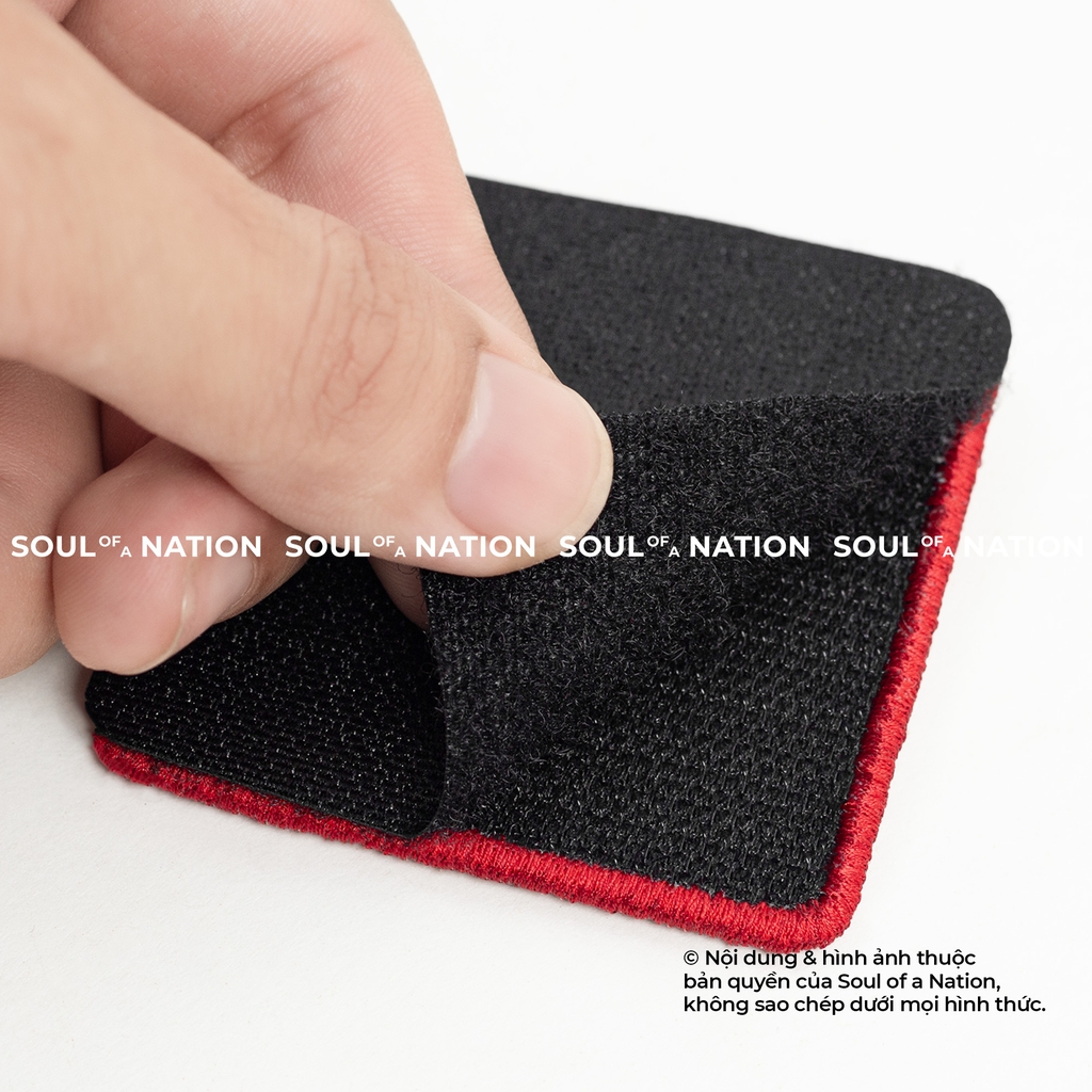 Patch thêu hình vuông có velcro THE LITTLE HANOI theo yêu cầu