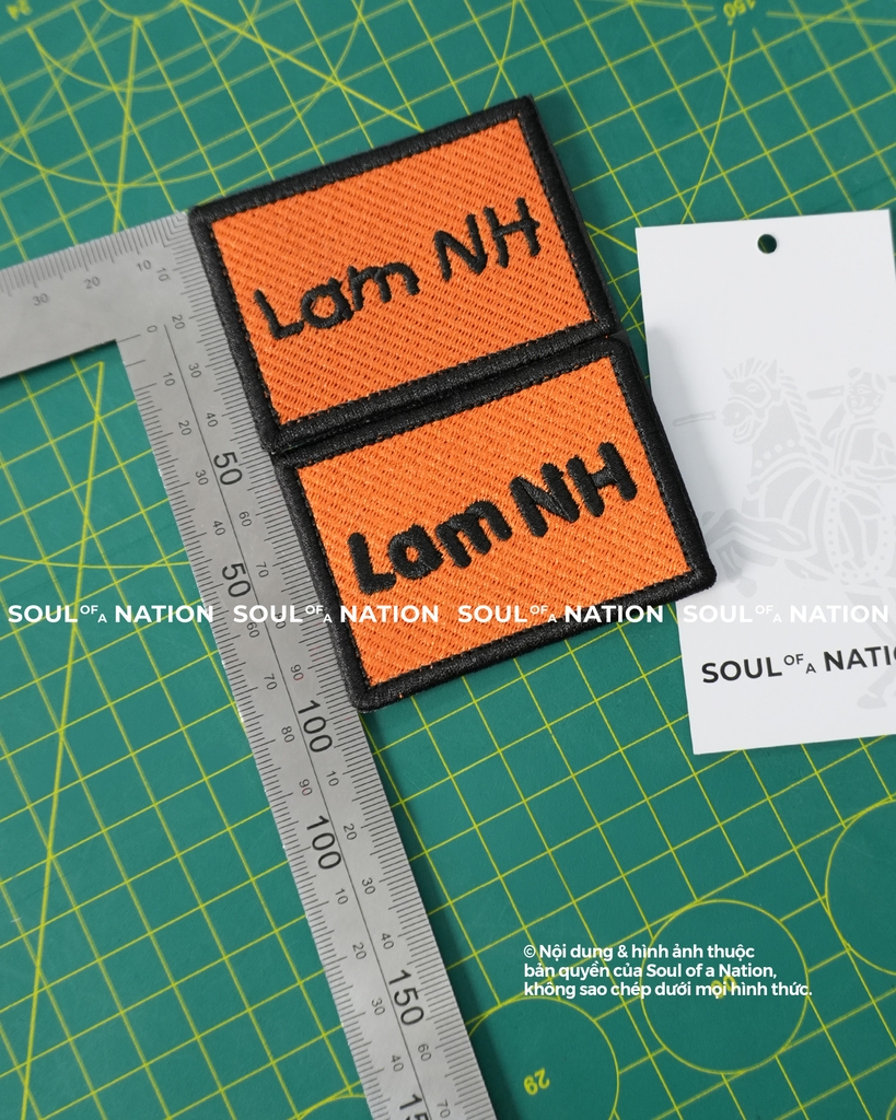 Patch thêu ôm viền Tên Lam NH theo yêu cầu