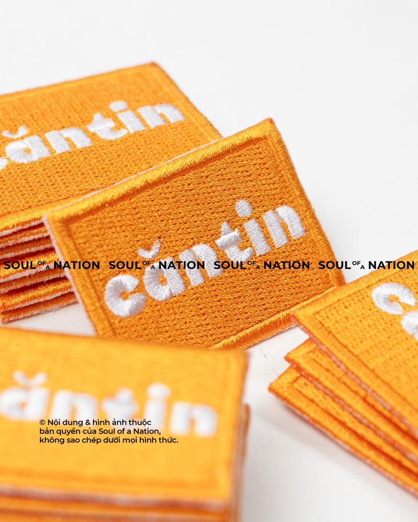 Patch thêu hình chữ nhật CĂN TIN theo yêu cầu
