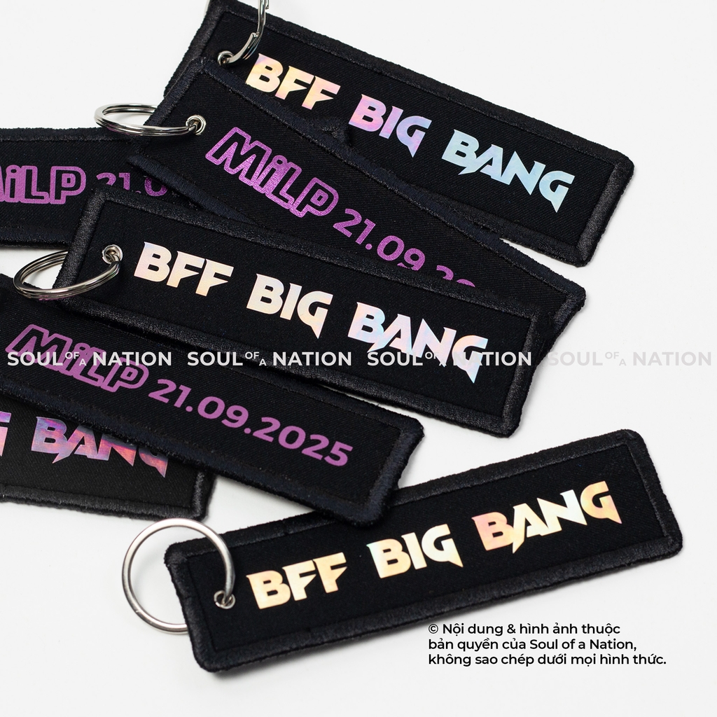 Móc khoá in hiệu ứng hình chữ nhật BFF BigBang theo yêu cầu