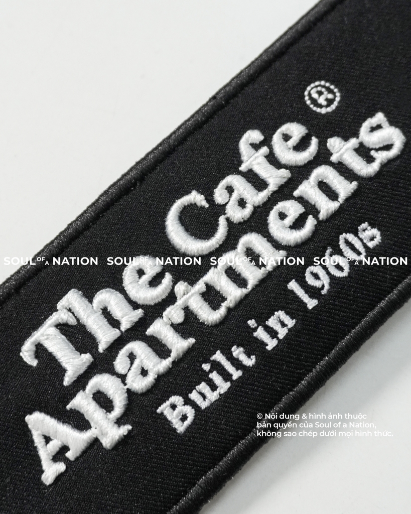 Móc khoá thêu 3D hình chữ nhật The Cafe Apartment theo yêu cầu