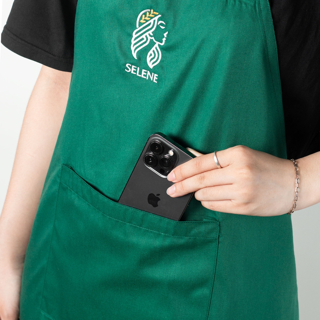 Dự án Tạp dề đồng phục thêu Selene Coffee theo yêu cầu