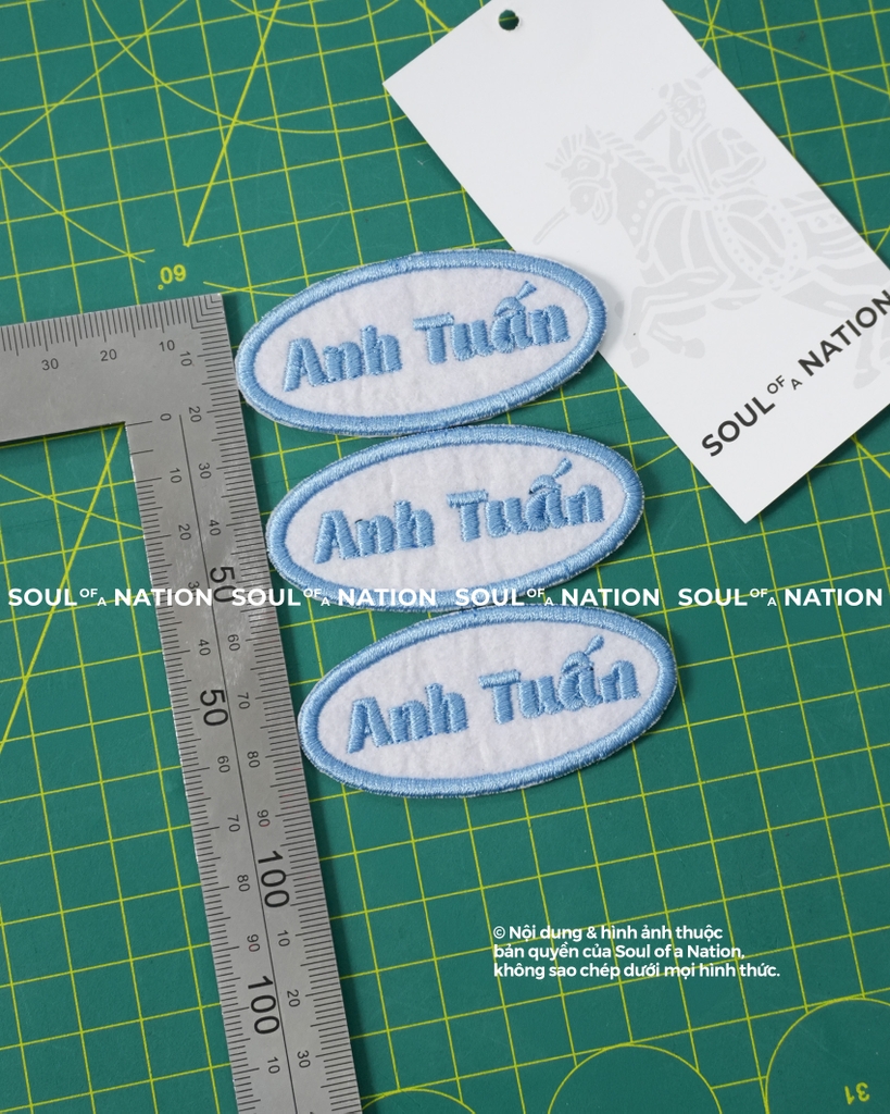 Patch thêu ôm viền Tên Anh Tuấn, Gia Linh theo yêu cầu