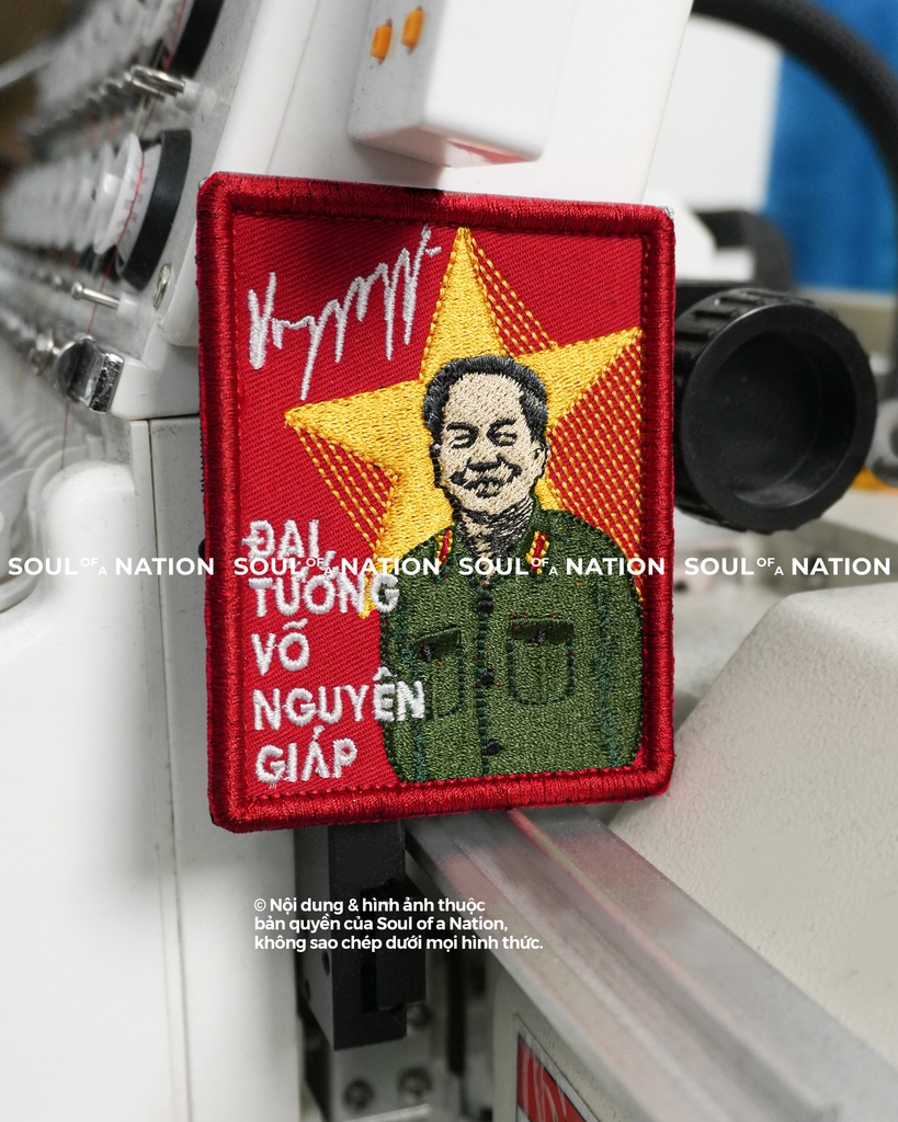 Patch thêu hình chữ nhật Đại Tướng Võ Nguyên Giáp theo yêu cầu