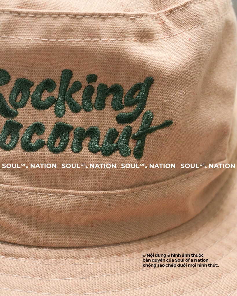 Thêu gia công Nón bucket Rocking Coconut theo yêu cầu