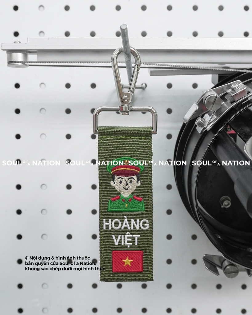 Móc khoá thêu hình ôm viền Cảnh Sát Hình Sự theo yêu cầu