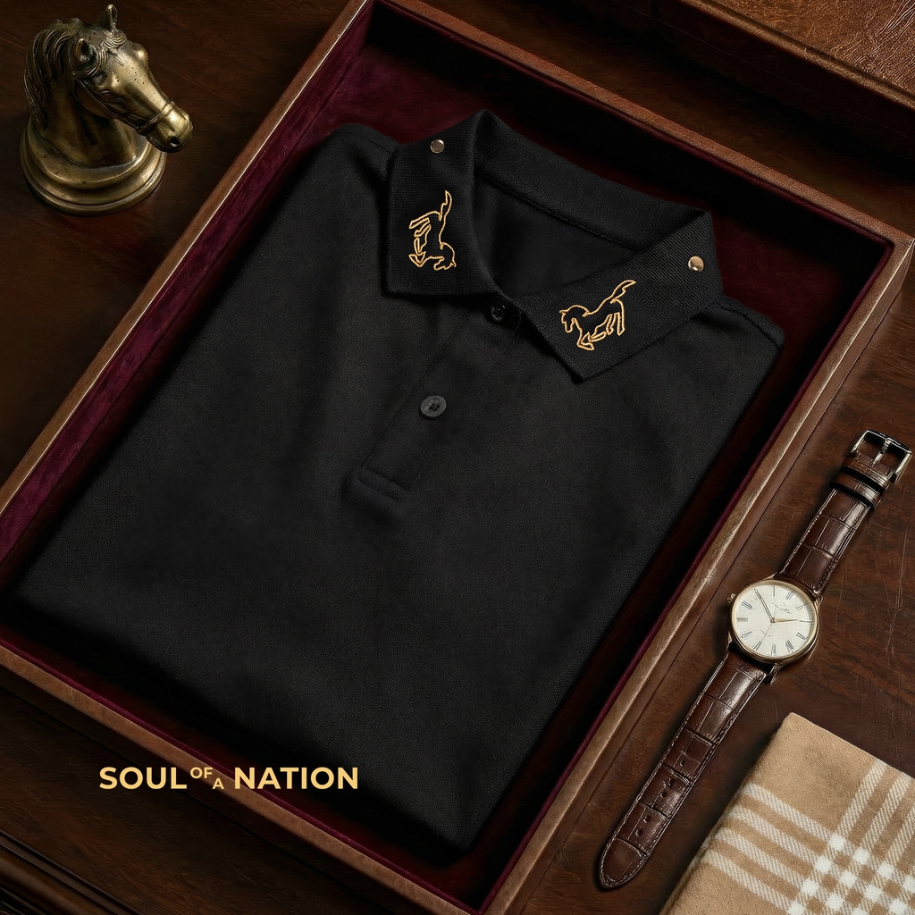 Áo Polo - Thêu Song Mã Phi Phong
