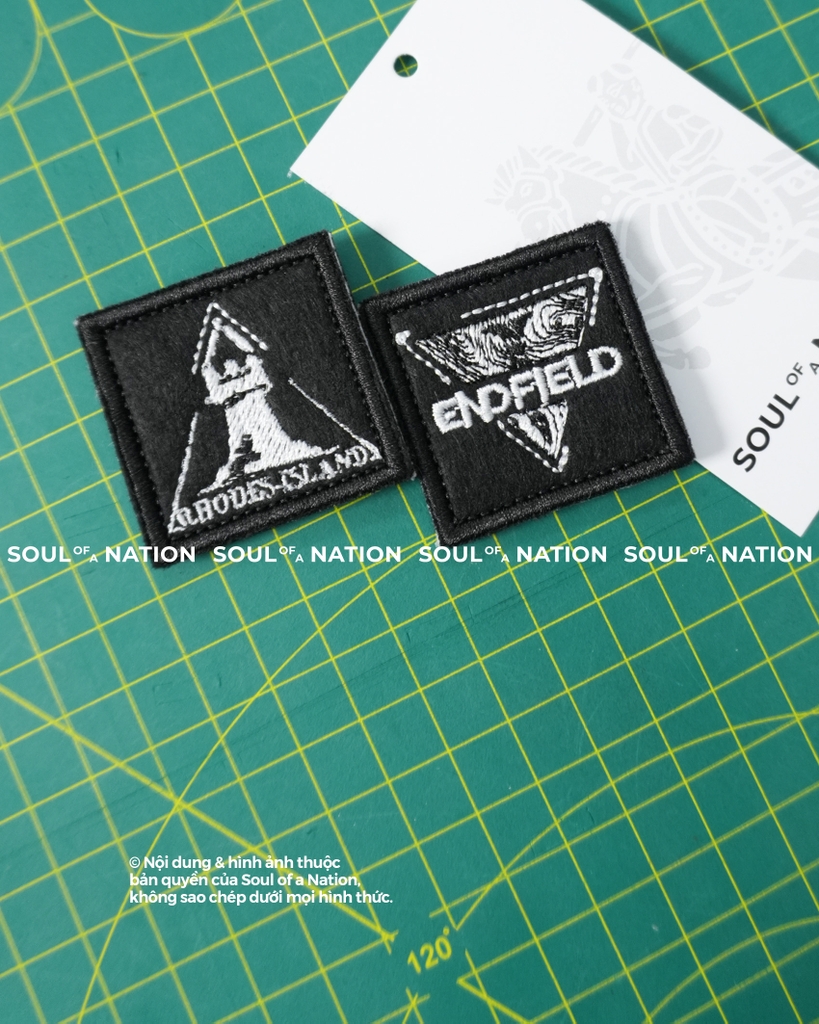 Patch thêu hình vuông ENDFIELD RHODESISLAND theo yêu cầu