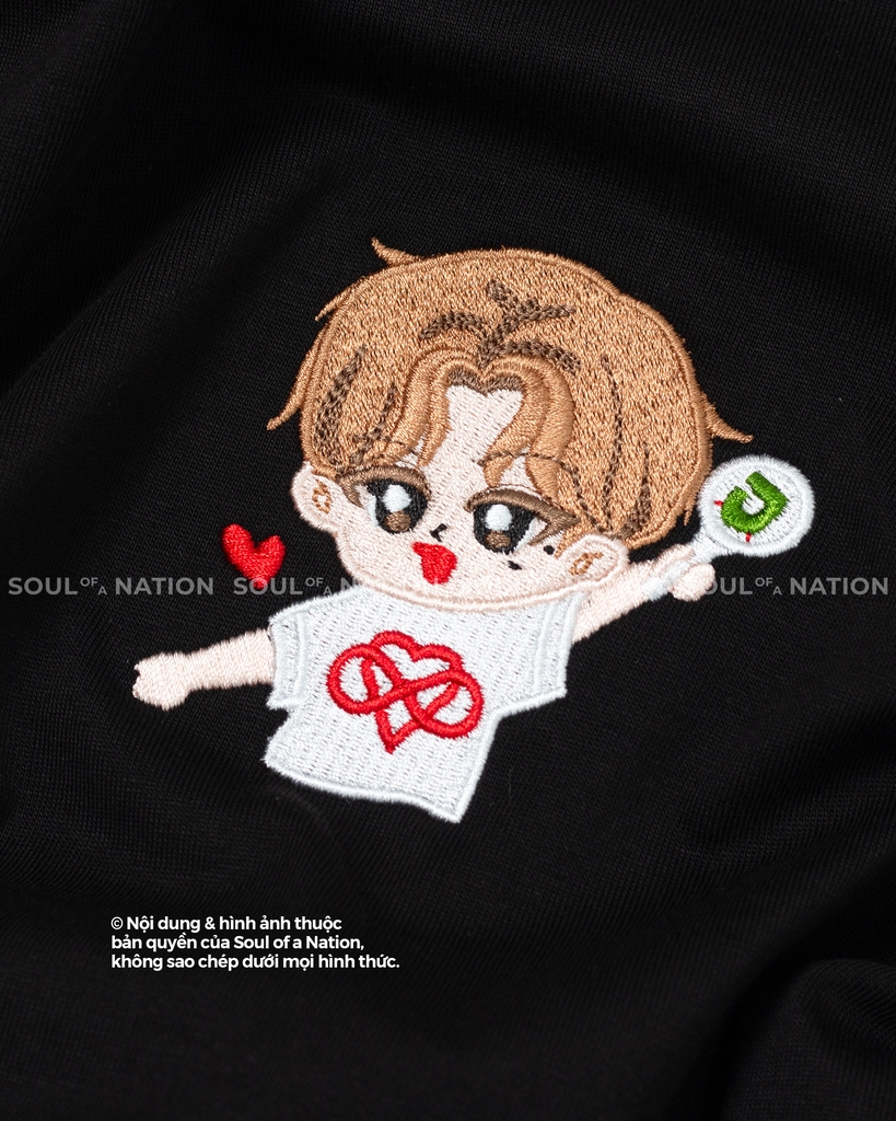 Dự án Thêu hình chuyển chibi ca sỹ cầm lightstick Kim Jaejoong theo yêu cầu