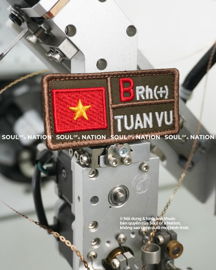 Patch thêu hình chữ nhật Nhóm máu TUAN VU theo yêu cầu