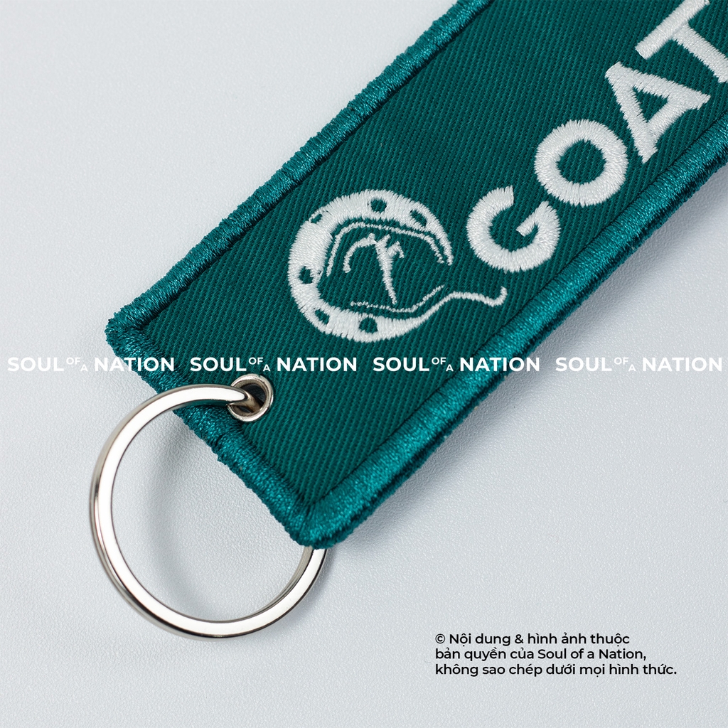 Móc khoá thêu hình chữ nhật GOAT Pickleball theo yêu cầu