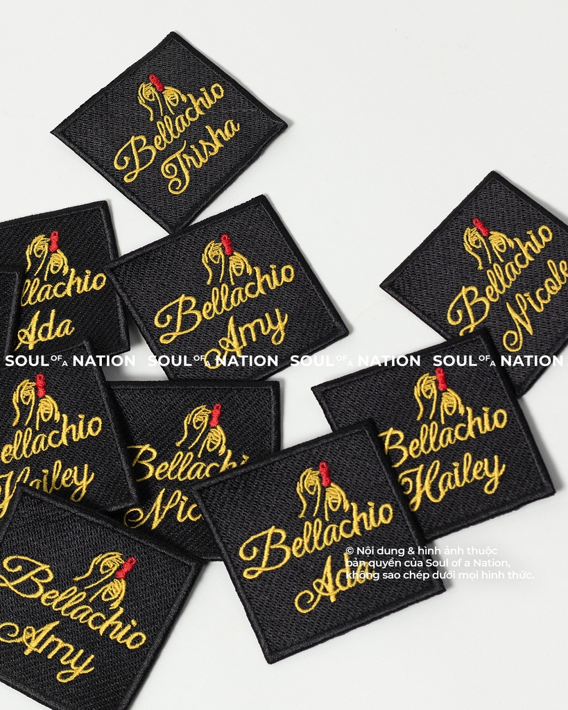 Patch thêu hình vuông Bellachio theo yêu cầu