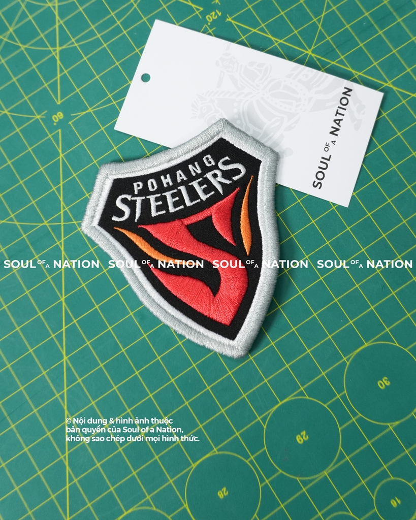 Patch thêu hình ôm viền POHANG STEELERS theo yêu cầu
