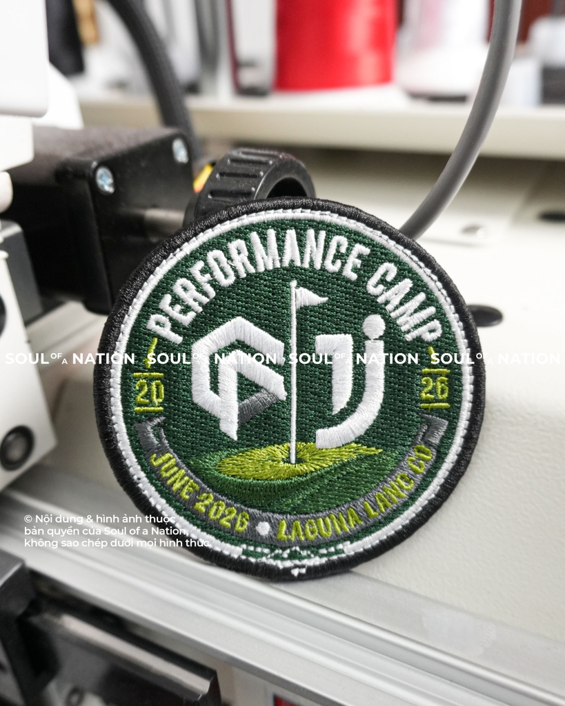 Patch thêu hình tròn PERFORMANCE CAMP theo yêu cầu