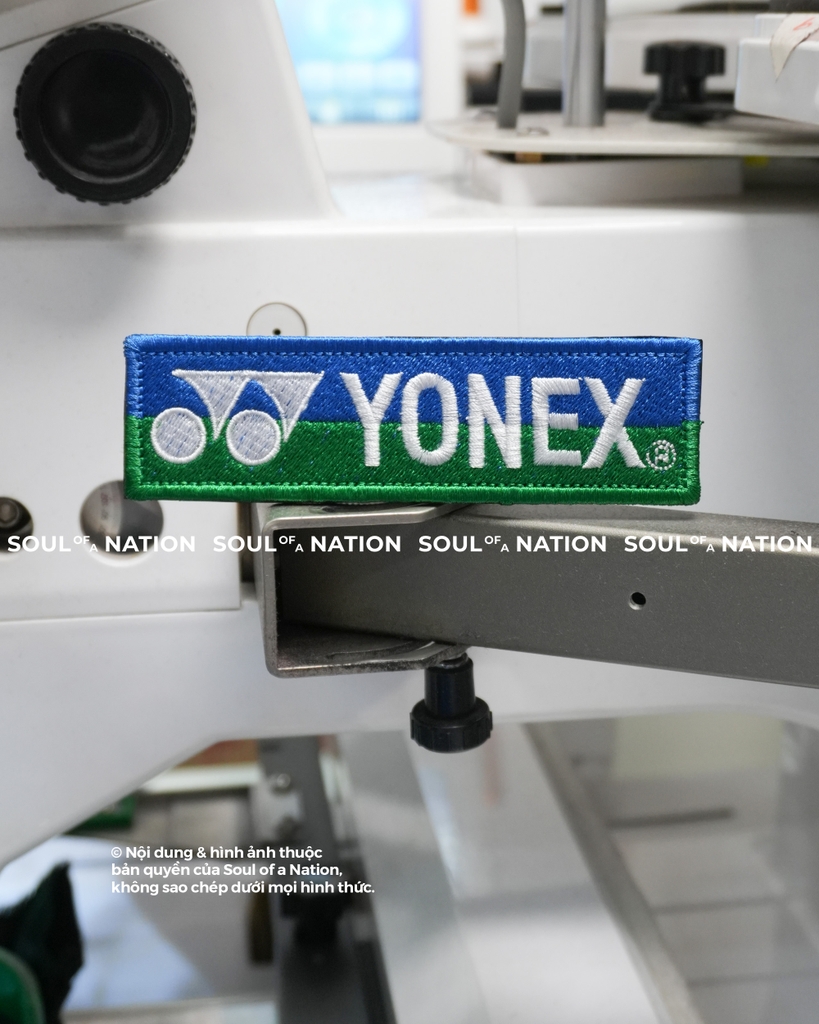 Patch thêu hình chữ nhật YONEX theo yêu cầu