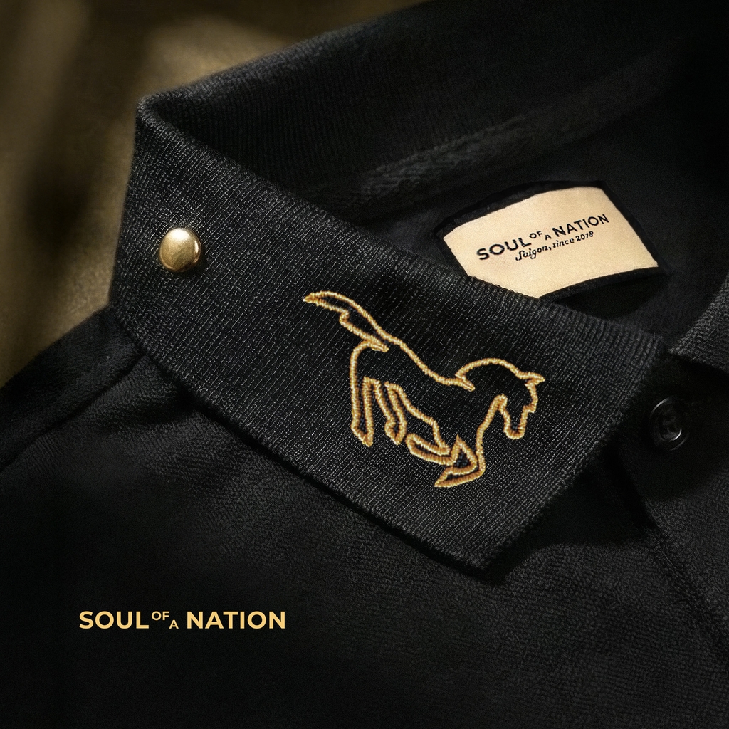 Áo Polo - Thêu Song Mã Phi Phong