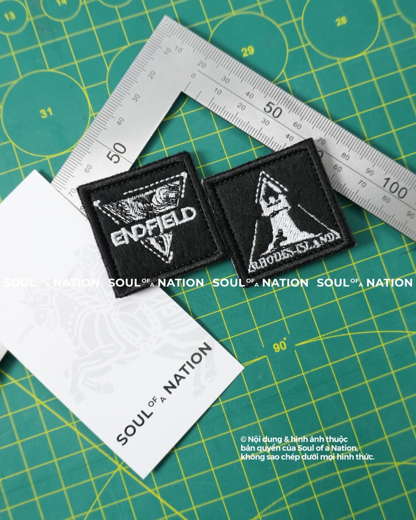 Patch thêu hình vuông ENDFIELD RHODESISLAND theo yêu cầu