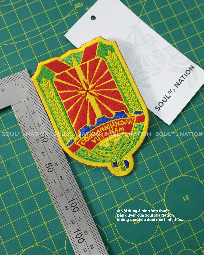 Patch thêu hình ôm viền Công an nhân dân Việt Nam theo yêu cầu