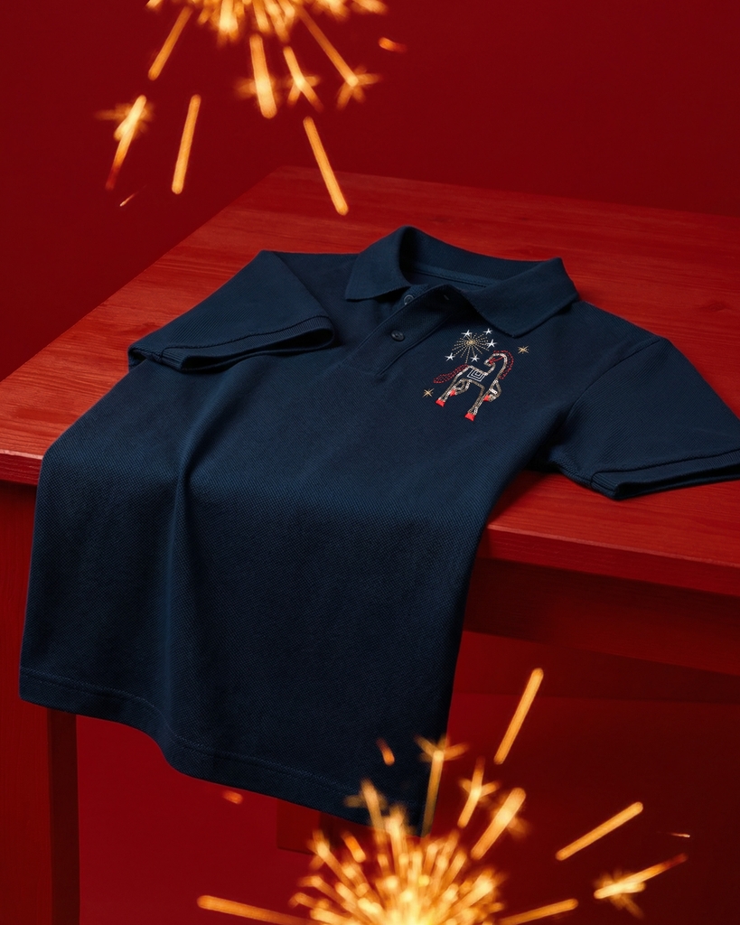 Áo Polo - Thêu Bính Ngọ Phồn Hoa