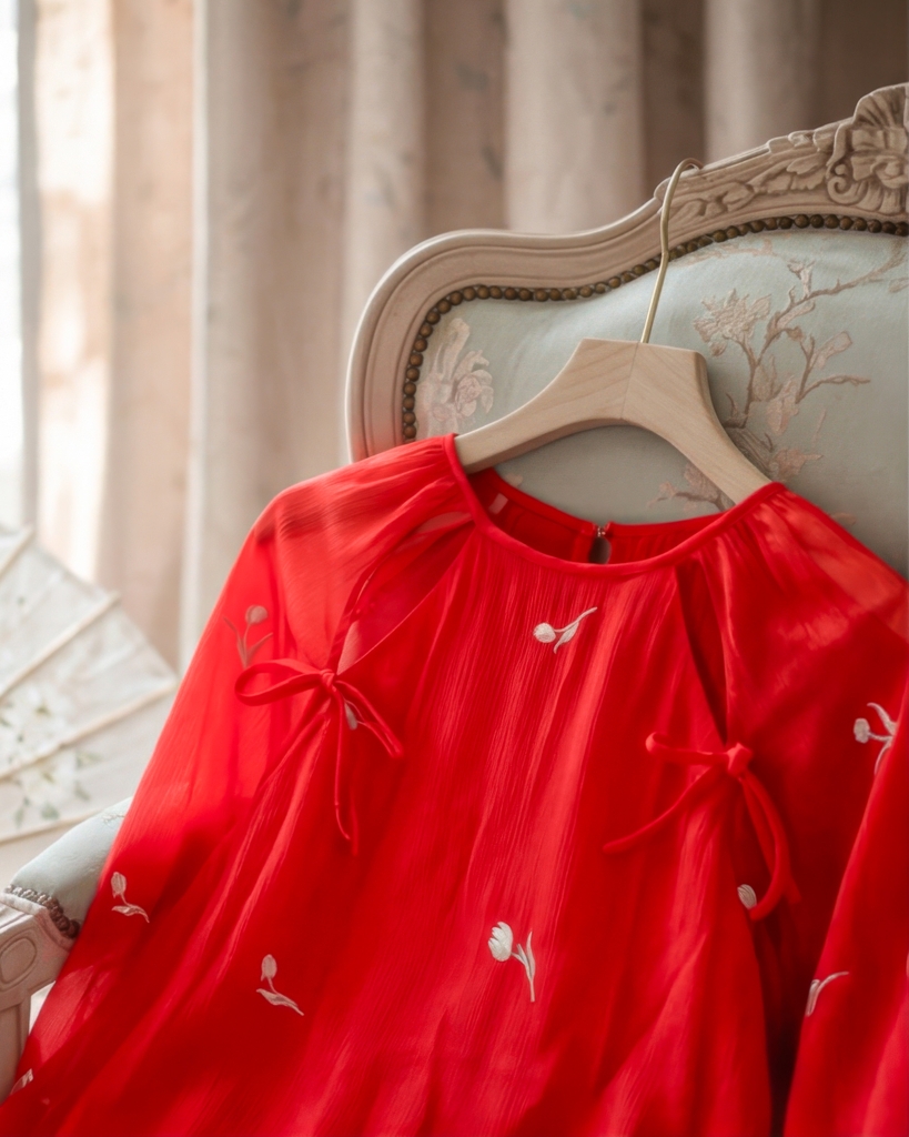 Áo Yếm Voan Nữ Đỏ