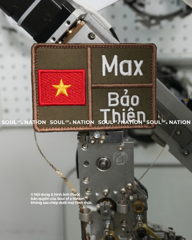 Patch thêu hình chữ nhật Max, Bảo Thiên theo yêu cầu