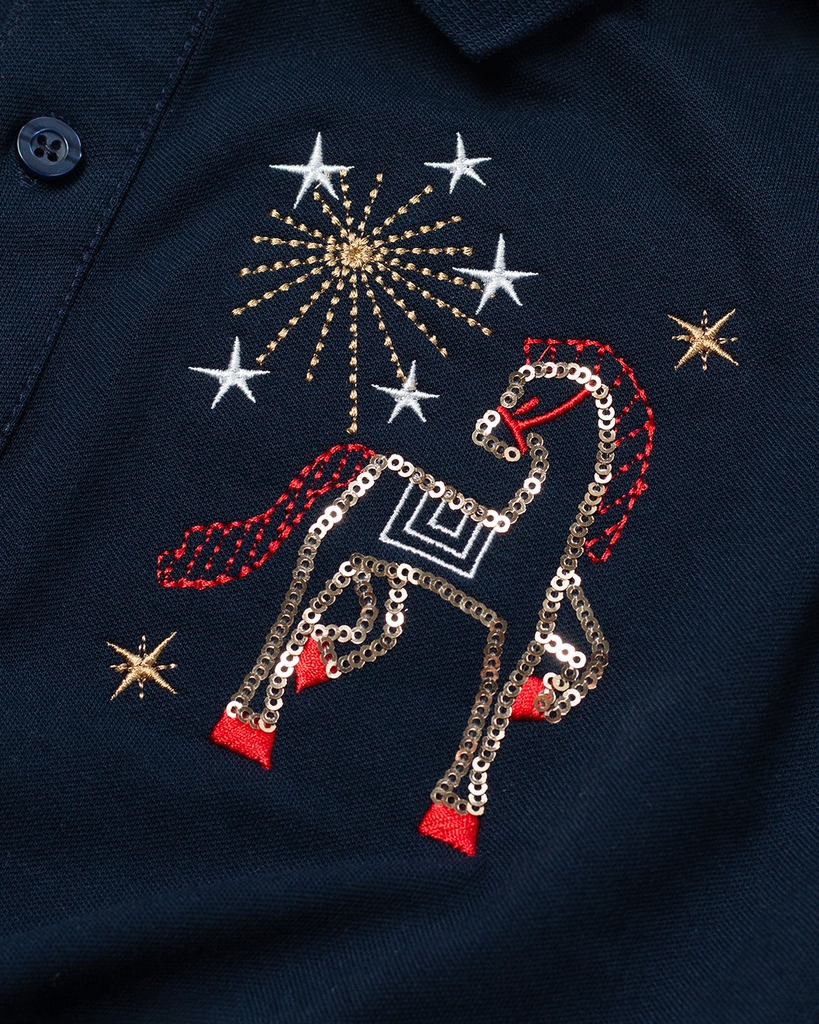 Áo Polo - Thêu Bính Ngọ Phồn Hoa