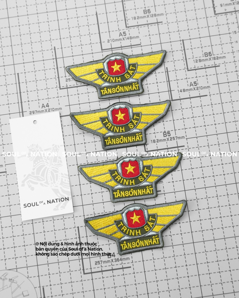 Patch thêu hình ôm viền TRINH SÁT theo yêu cầu
