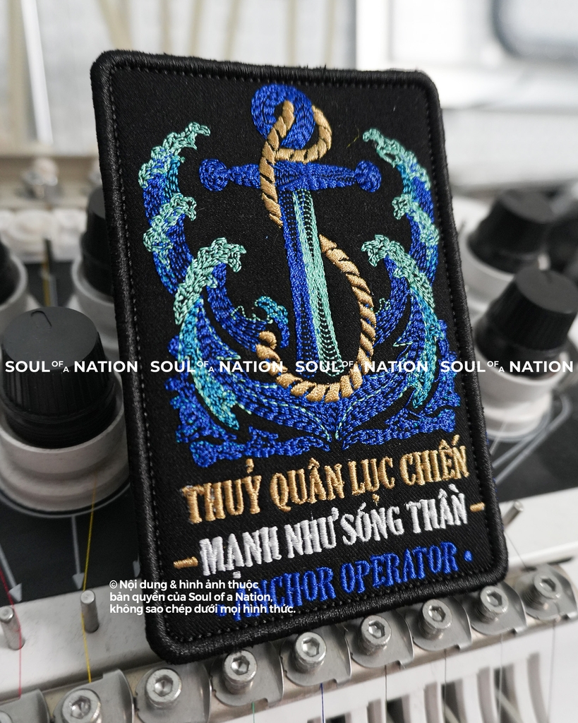 Patch thêu hình chữ nhật Thủy Quân Lục Chiến theo yêu cầu