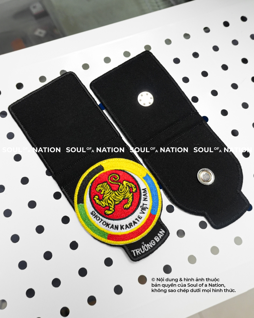 Patch thêu hình tròn kết hợp thẻ đeo SHOTOKAN KARATE VIỆT NAM theo yêu cầu