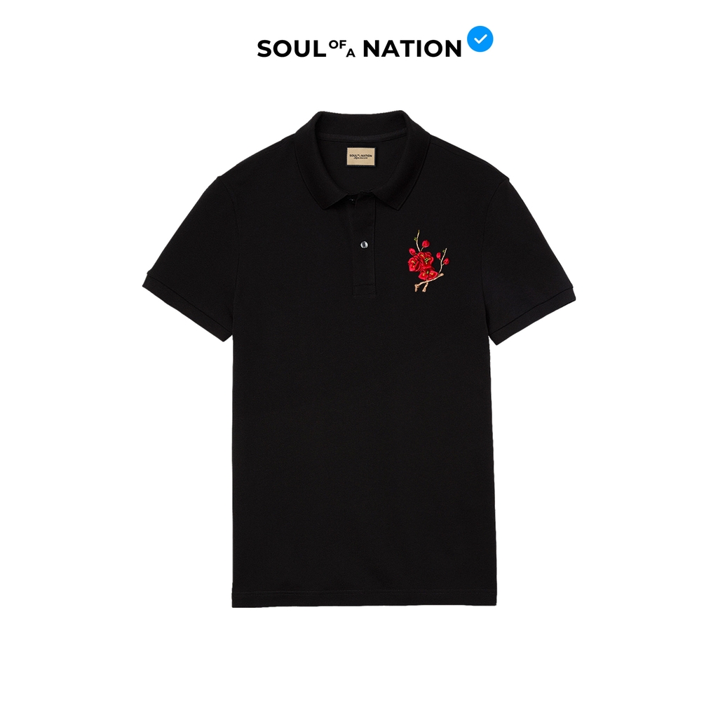 Áo Polo Thêu Ruy Băng Thủ Công - Đào Hoa Cát Tường