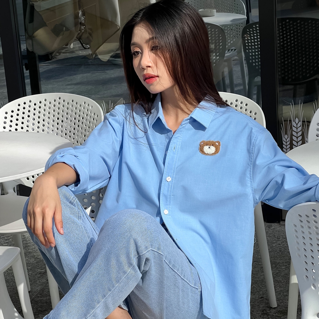 Áo Sơ Mi - Patch Thêu Xù Gấu Misa