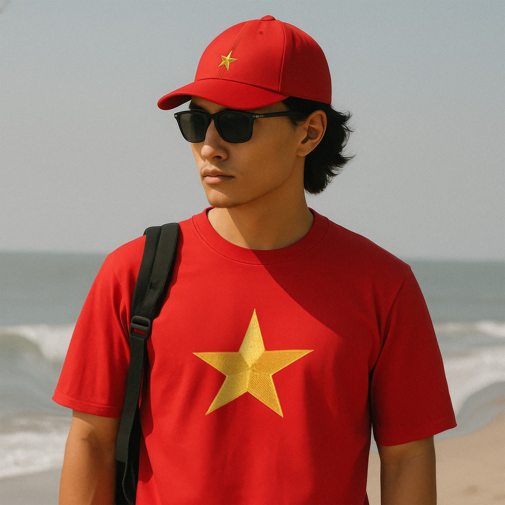 Áo Thun - Sao Vàng Thêu Satin