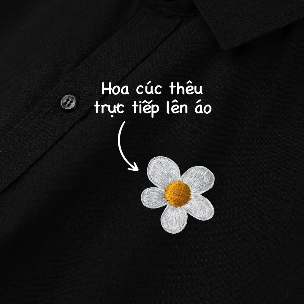 Áo Sơ Mi - Thêu Hoa Cúc