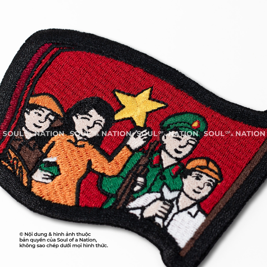 Patch thêu hình ôm viền Tranh Cổ Động theo yêu cầu
