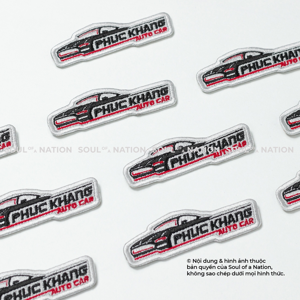 Patch thêu hình ôm viền PhucAn Auto theo yêu cầu