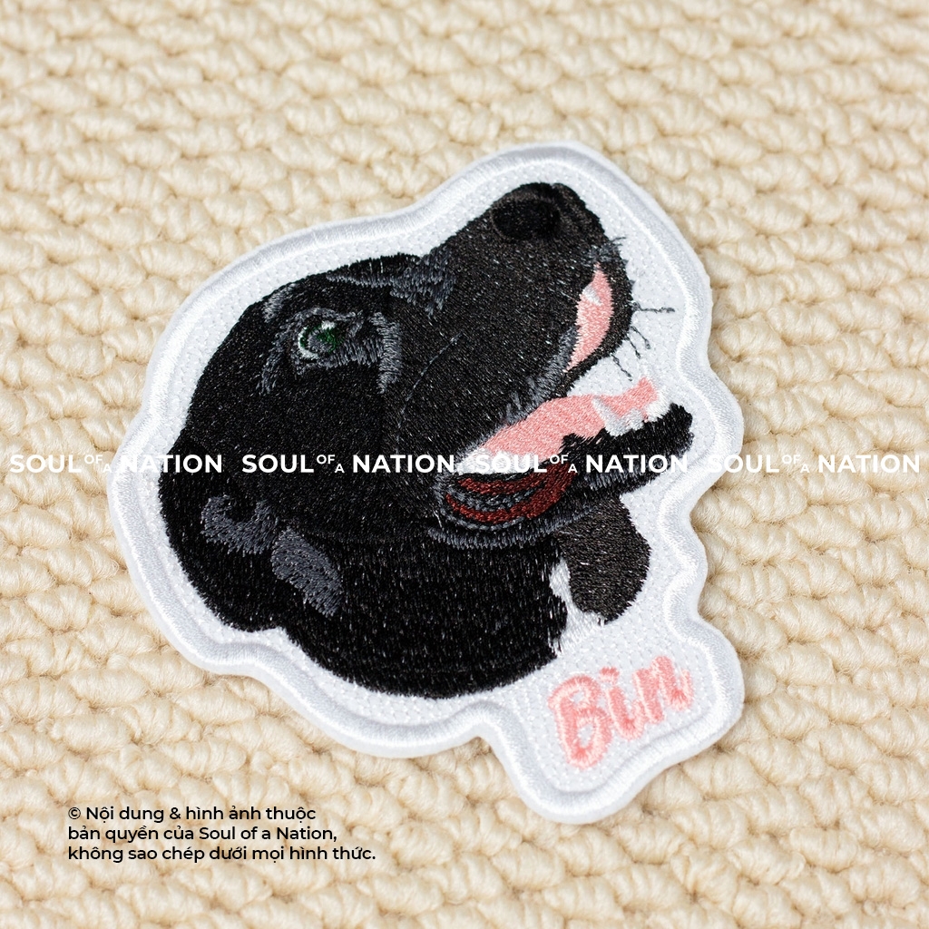 Patch thêu hình ôm viền chân dung thú cưng 
