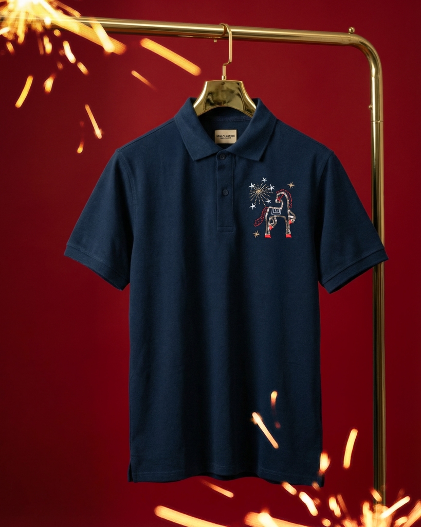 Áo Polo - Thêu Bính Ngọ Phồn Hoa