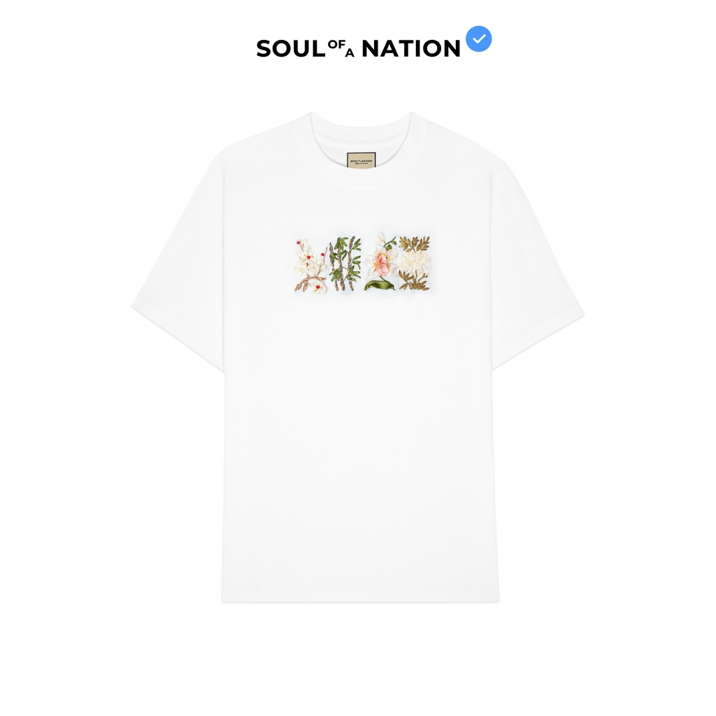 Áo Thun Thêu Ruy Băng Thủ Công - Mai Lan Cúc Trúc (Tứ Quý)