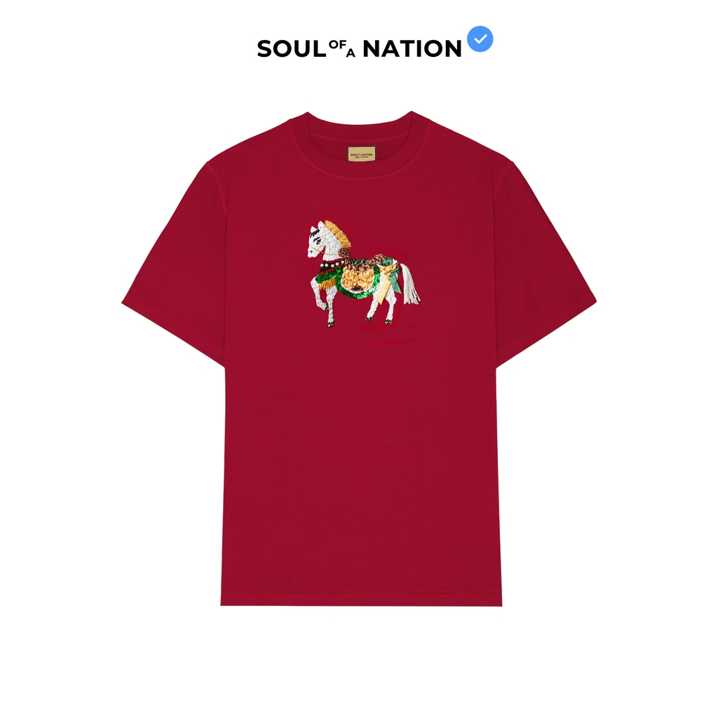 Áo Thun Thêu Ruy Băng Thủ Công - Bạch Mã Đông Hồ