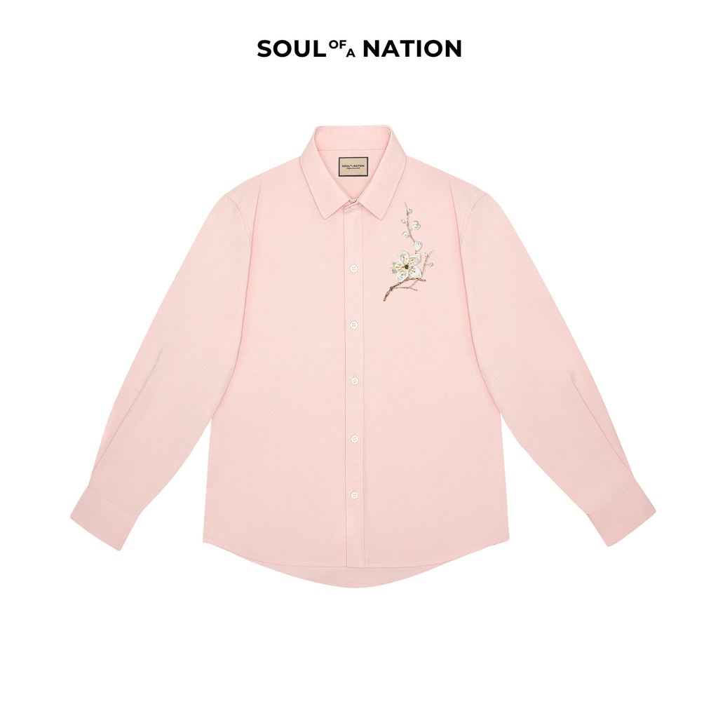 Áo Sơ Mi Thêu Ruy Băng Thủ Công - Hoa Mai