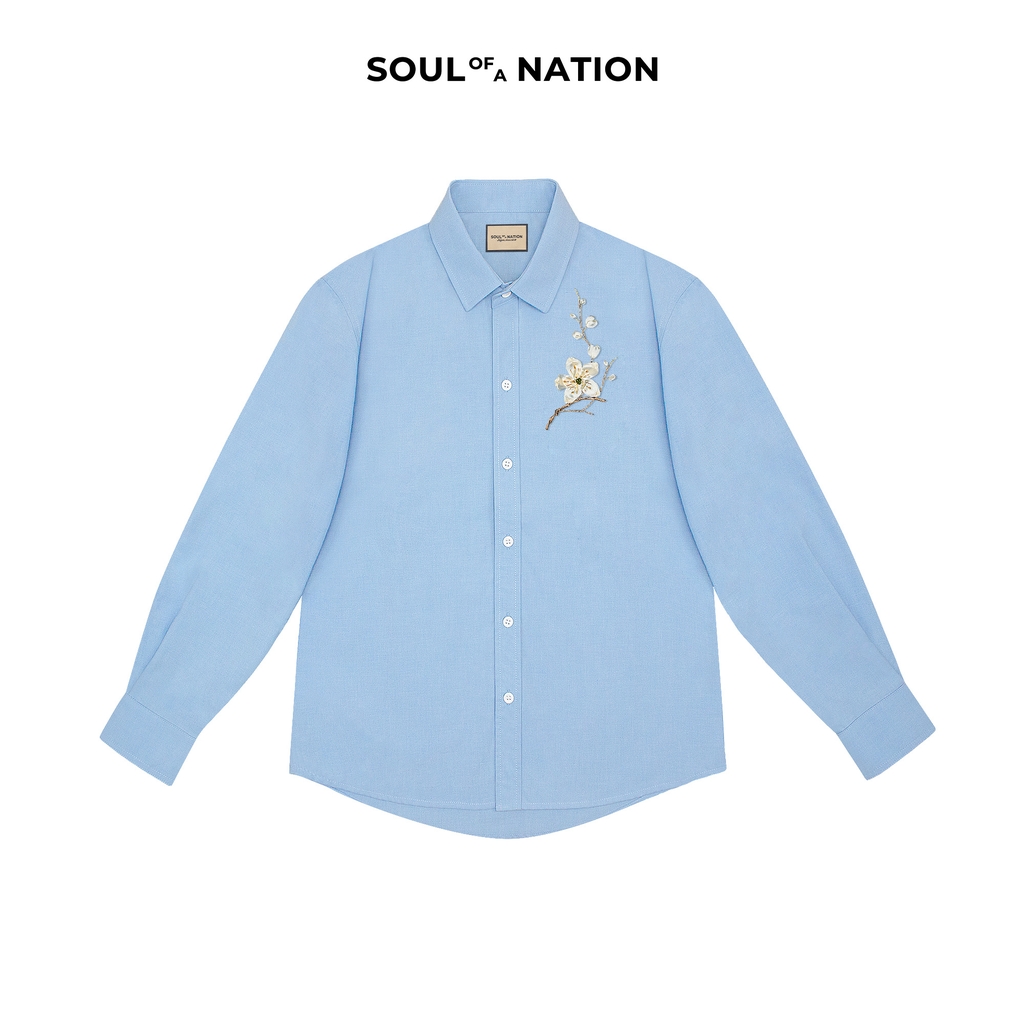 Áo Sơ Mi Thêu Ruy Băng Thủ Công - Hoa Mai