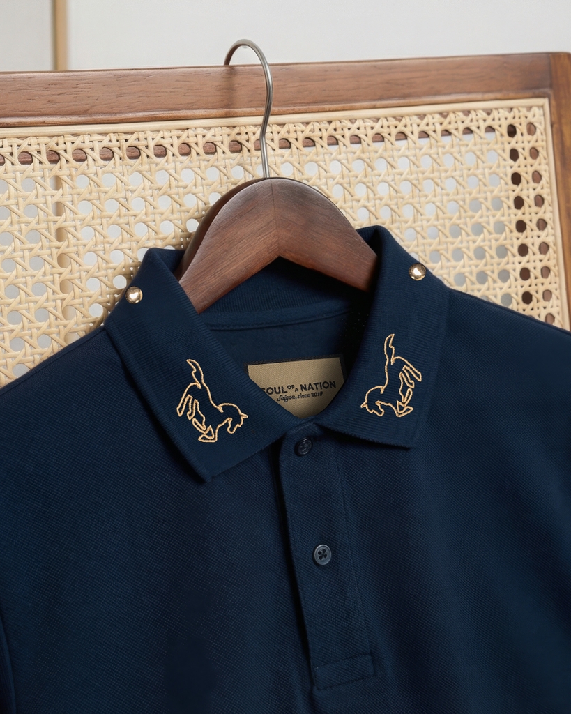 Áo Polo - Thêu Song Mã Phi Phong