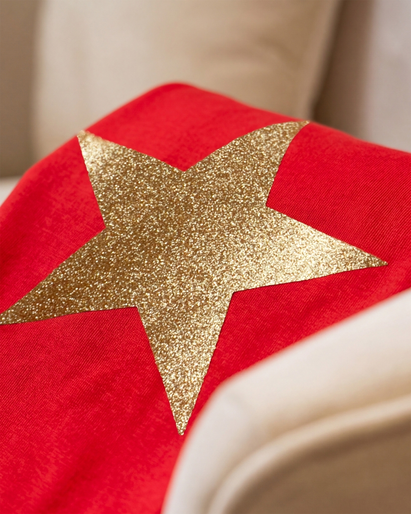 Áo Thun - Cờ Đỏ Tươi Sao Vàng Kim tuyến