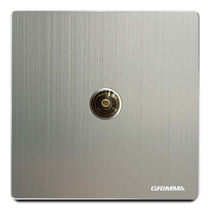 Ổ cắm đơn tivi, mặt nhôm, xám - Grimma G521TV