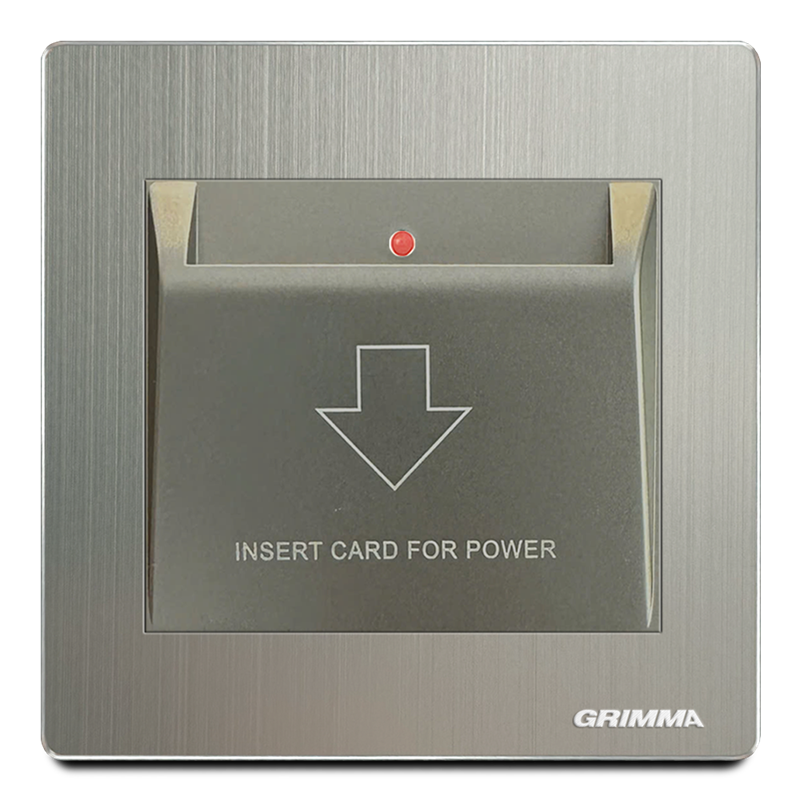Công tắc dùng thẻ, mặt nhôm, xám - Grimma G52MC