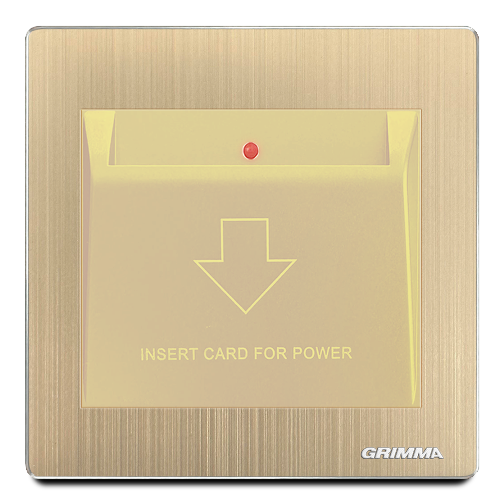 Công tắc dùng thẻ, mặt nhôm, màu vàng gold - Grimma G52GMC