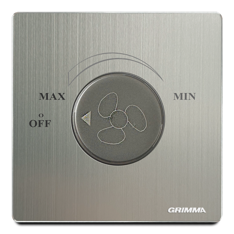 Triết áp quạt, mặt nhôm, xám - Grimma G52DS